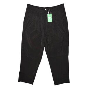 Halara High Waisted Straight Leg Drawstring Plicated Zipper Pocket Work Pants Sz